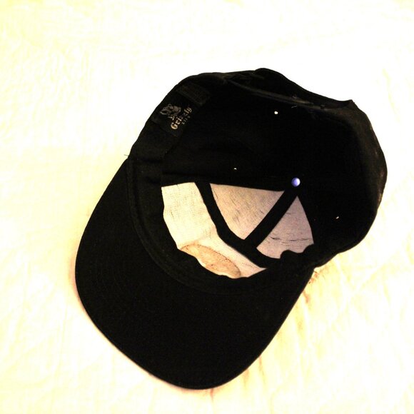 Grizzly Lids Hemp Leaf Design Leather Patch Black Hat with Adjustable Strap - Picture 2 of 6
